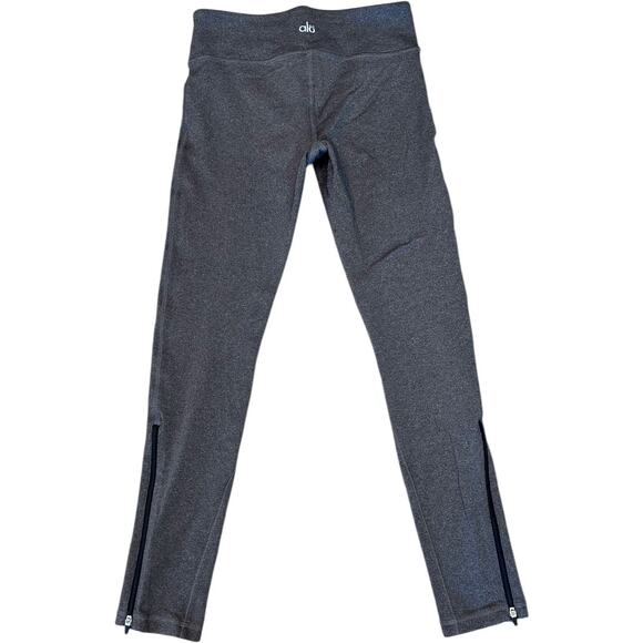 Alo Charcoal Gray Zip Ankle 7/8 Mid Rise Leggings Size XS Excellent Condition - Picture 5 of 12